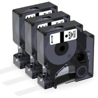 3x Huismerke tapecassette voor dymo d1 45803 s0720830 wit 19mm x 7m voor labelmanager 100 120p 150