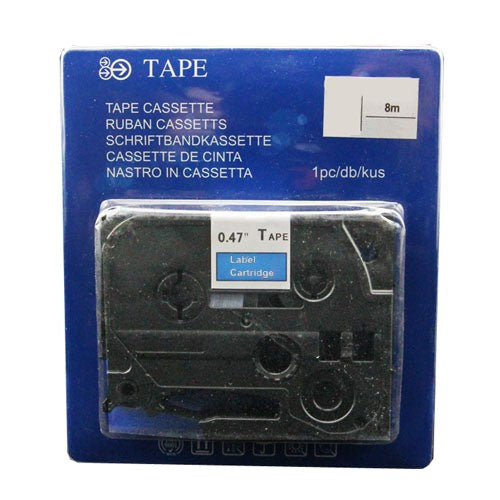 Brother TZE555 labeltape wit op blauw - Meerkleurig